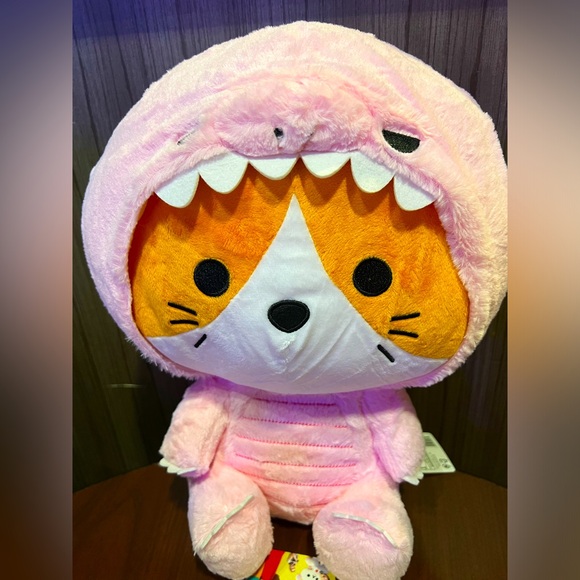 14” Kigurumi Cat in Pink Dinosaur Costume Plush - Picture 1 of 3